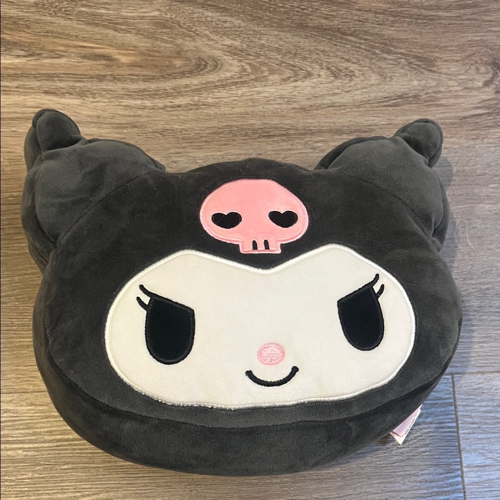 Kuromi Plush Pillow - Black and Pink